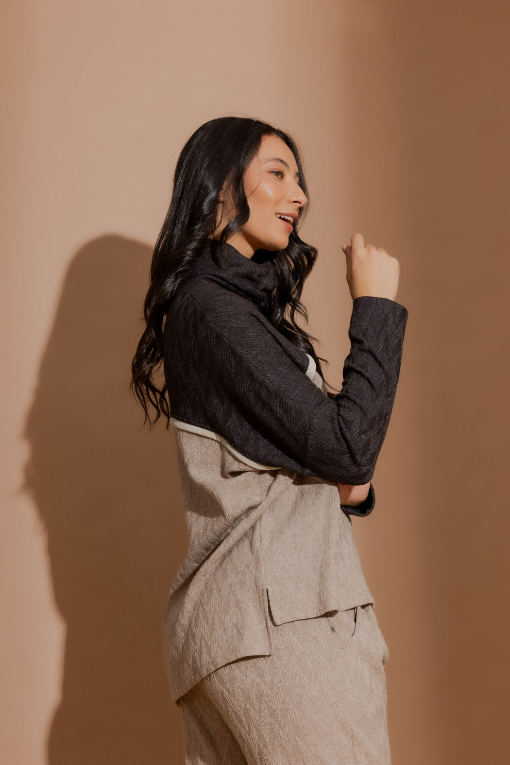 Oatmeal Cowl Neck Jumper