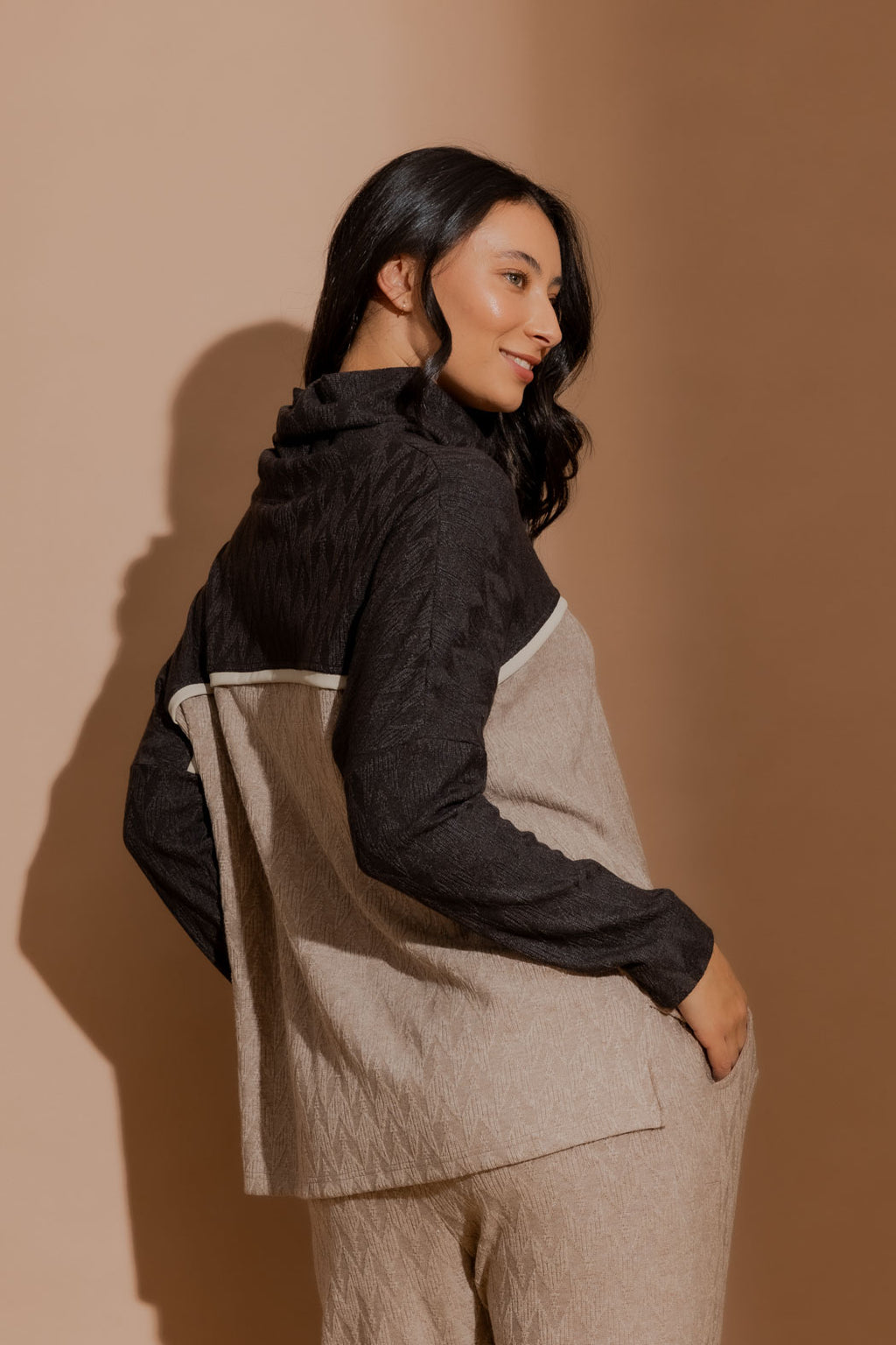 Oatmeal Cowl Neck Jumper