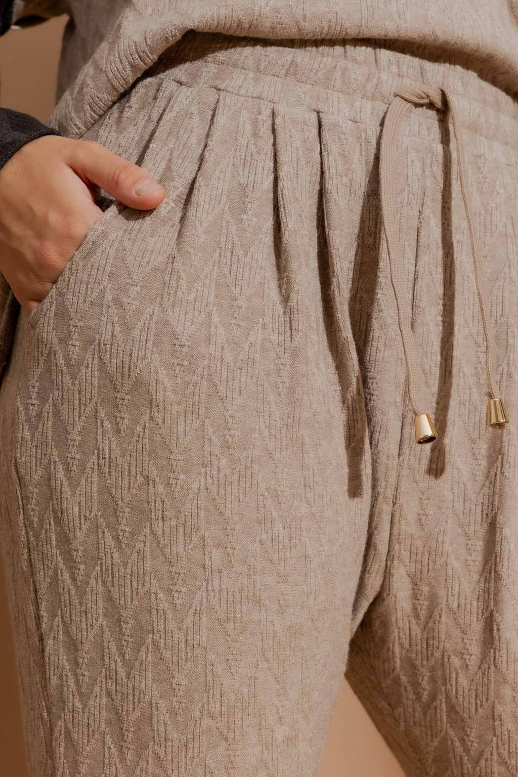 Oatmeal Textured Slouch Pant