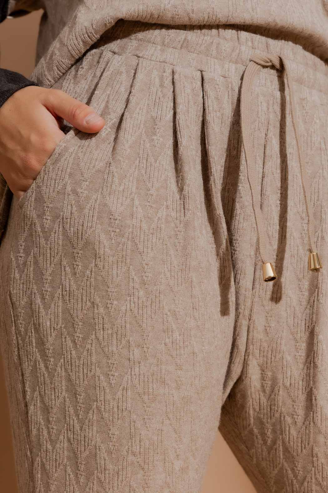 Oatmeal Textured Slouch Pant