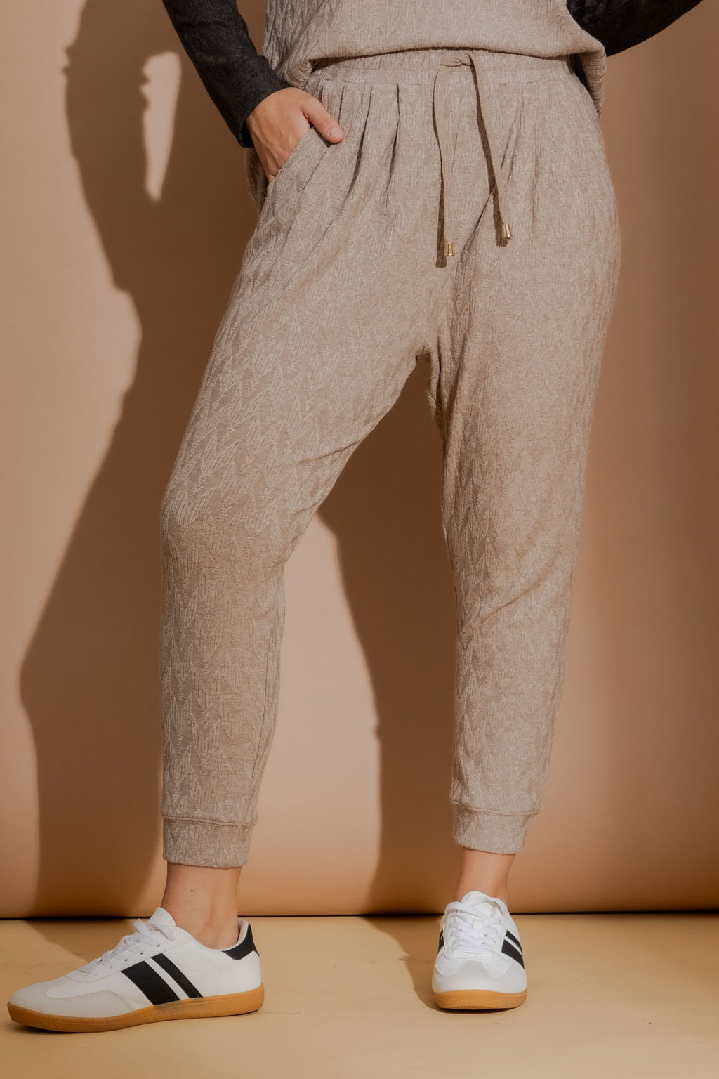Oatmeal Textured Slouch Pant