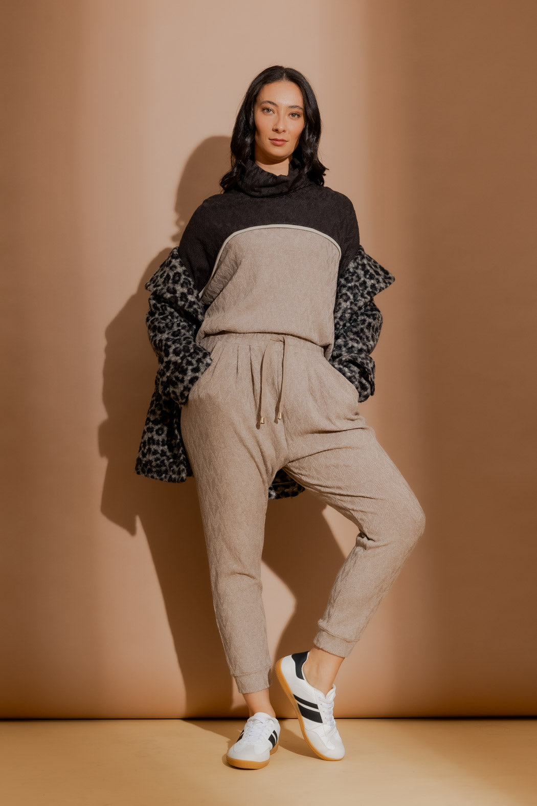 Oatmeal Textured Slouch Pant