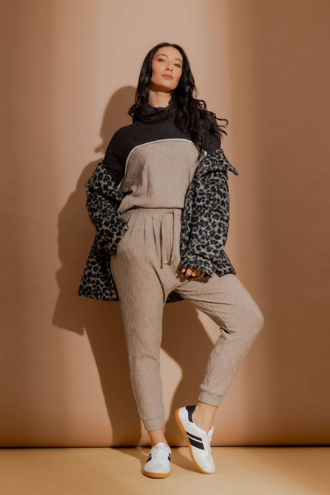 Oatmeal Cowl Neck Jumper