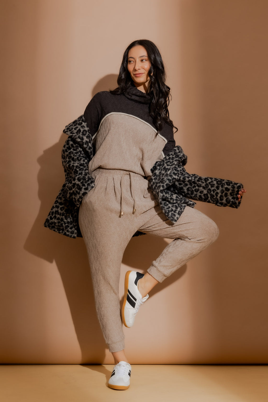 Oatmeal Textured Slouch Pant