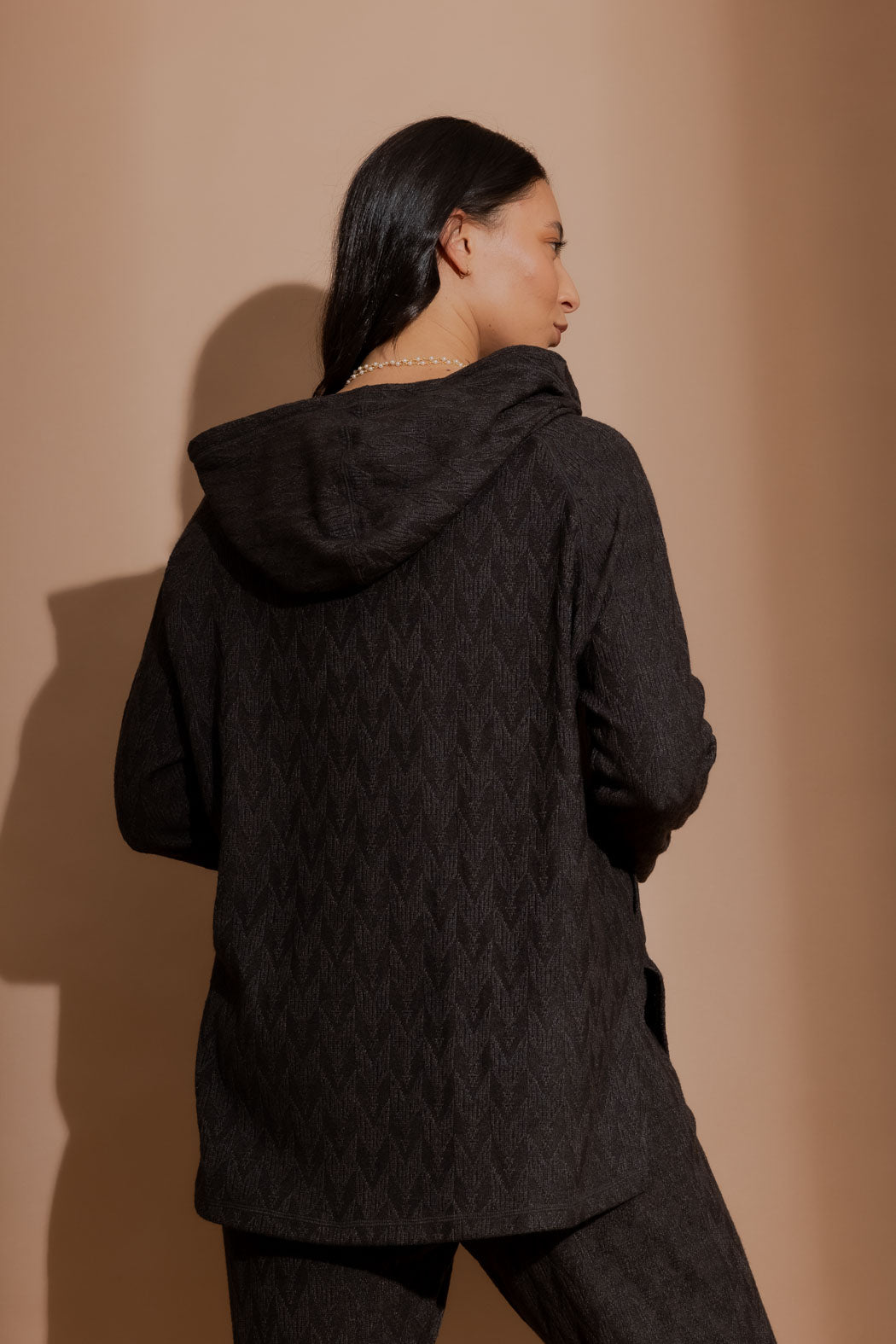 Charcoal Textured Raglan Hoodie
