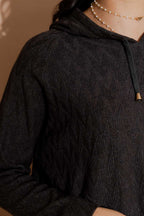 Charcoal Textured Raglan Hoodie