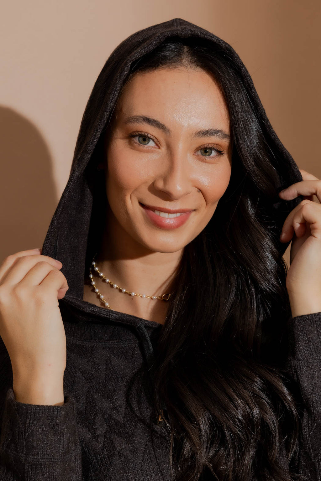 Charcoal Textured Raglan Hoodie