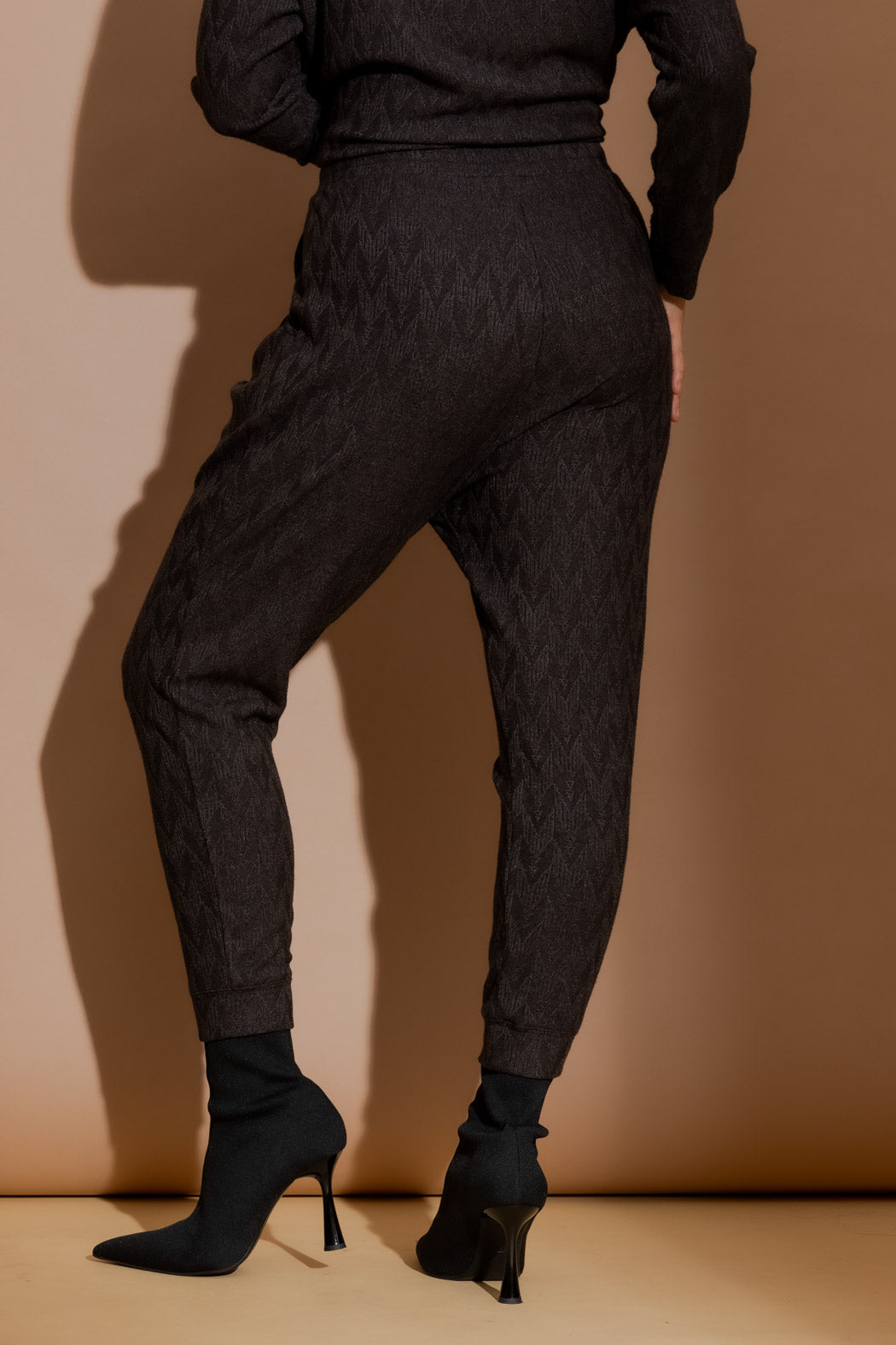 Charcoal Textured Slouch Pant