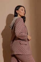 Plum Check Boyfriend Blazer