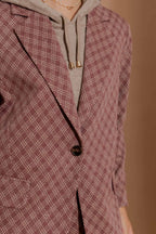 Plum Check Boyfriend Blazer