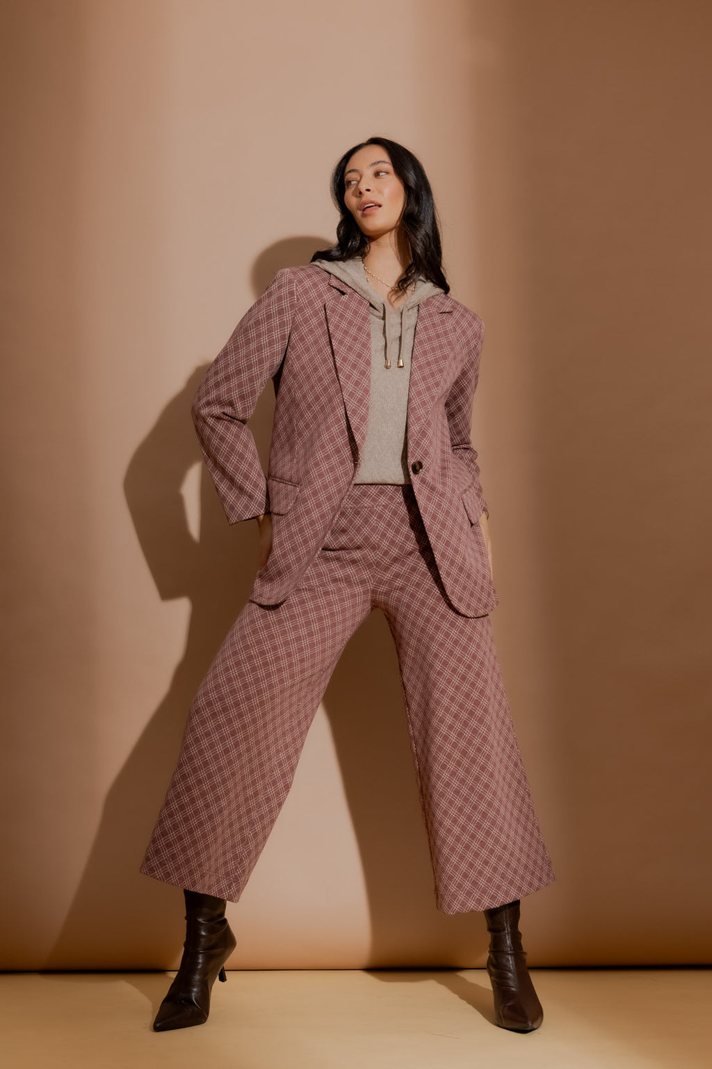 Plum Check Jet Culotte