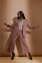 Plum Check Boyfriend Blazer
