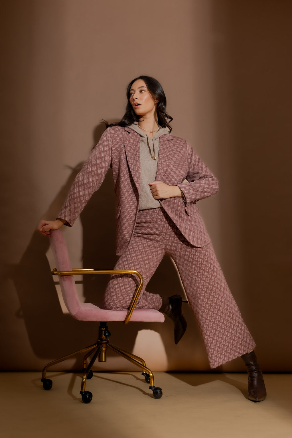 Plum Check Jet Culotte