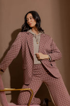 Plum Check Boyfriend Blazer
