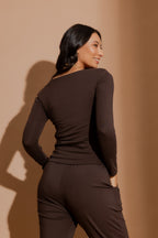 Nutmeg Tencel Long Sleeve Lust Top