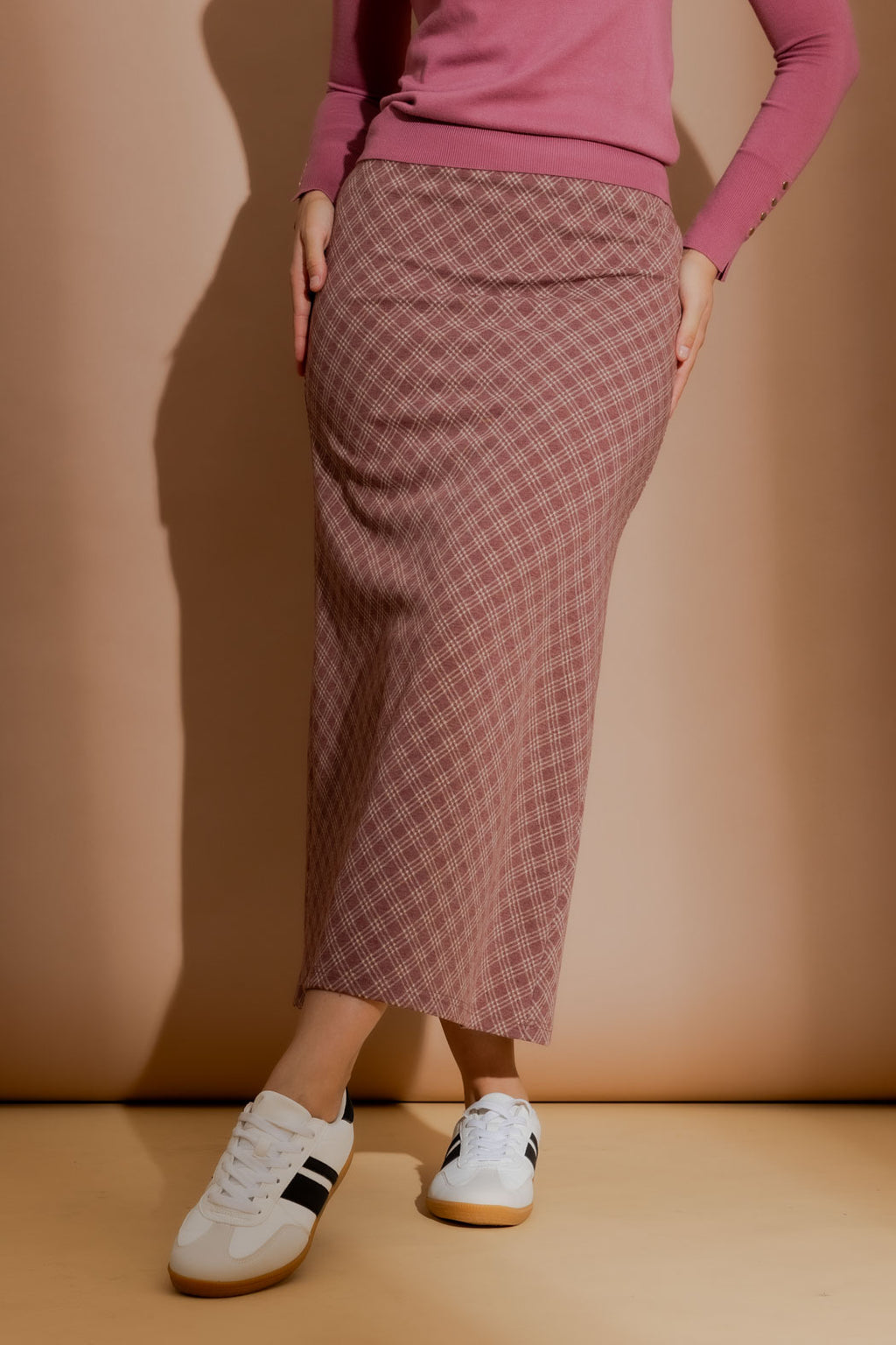 Plum Check Skirt