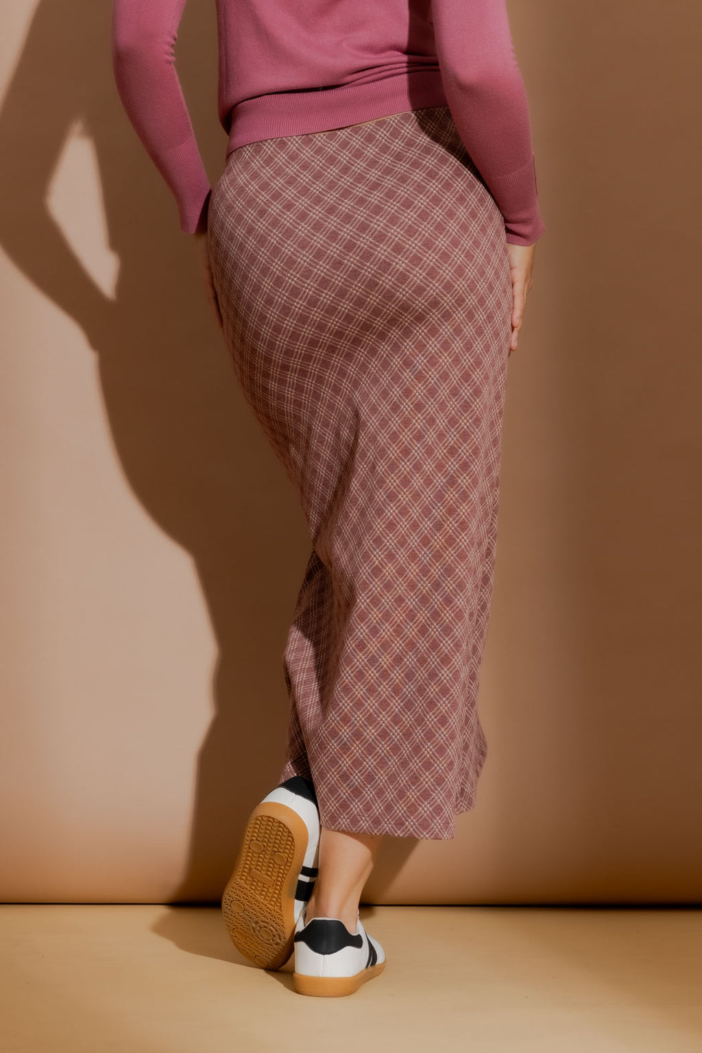 Plum Check Skirt