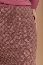 Plum Check Skirt