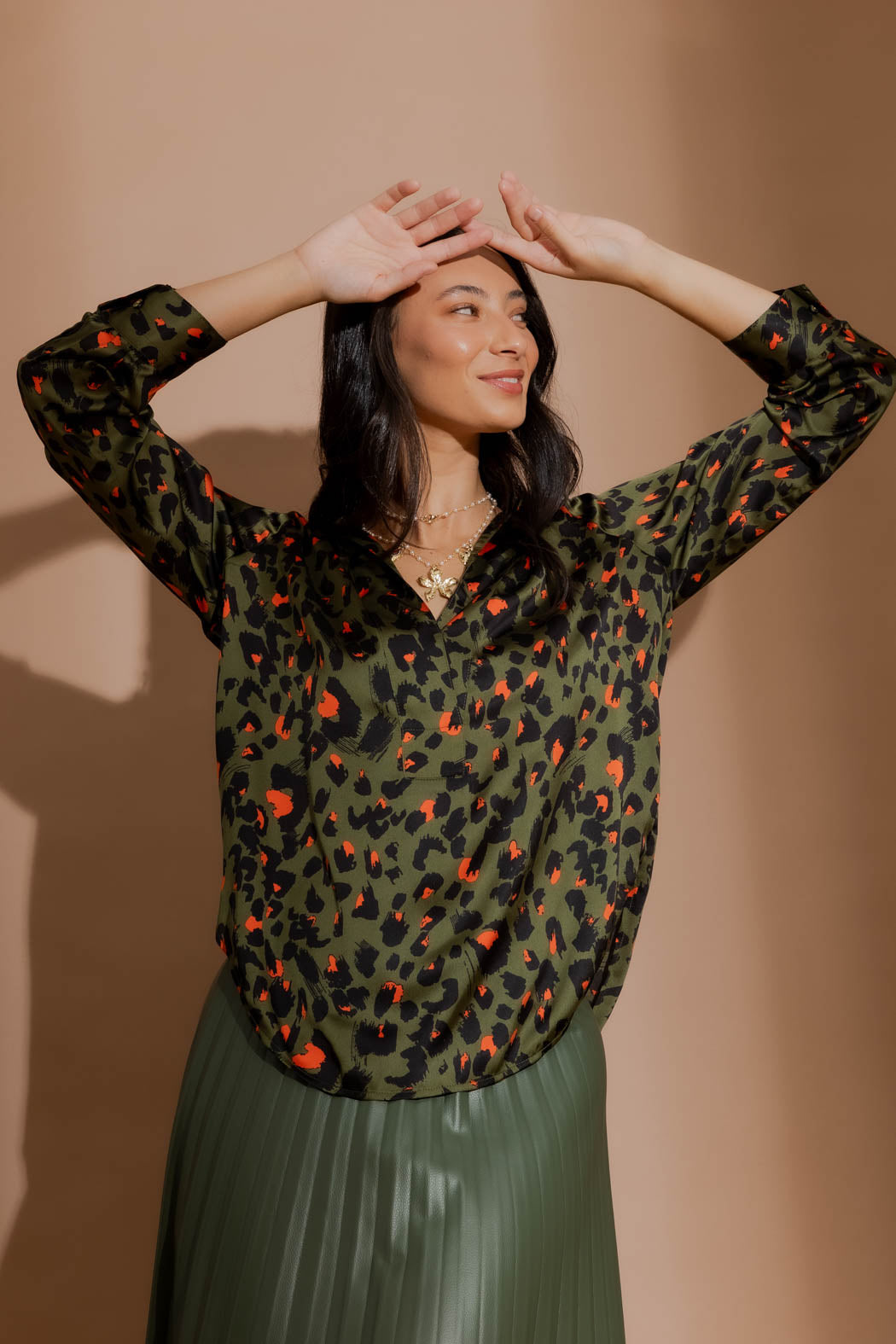 Khaki Animal Brit Blogger Shirt Khaki Animal