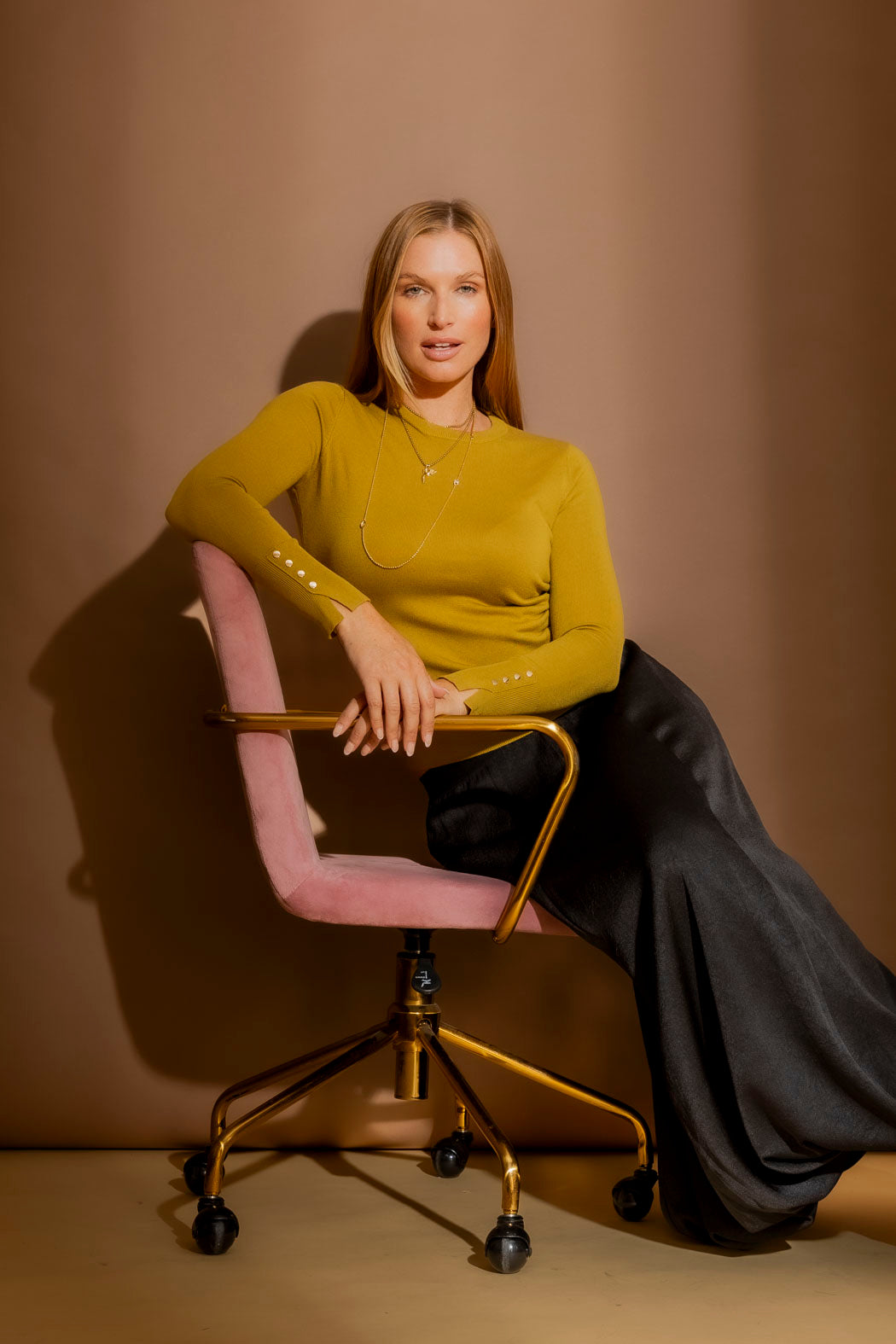 Chartreuse Fine Knit Crew Jumper Chartreuse S