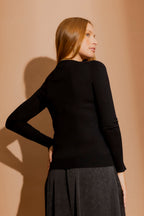 Black Fine Knit Crew Jumper Black S