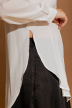 White Silky Button Charlie Shirt
