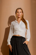White Silky Button Charlie Shirt