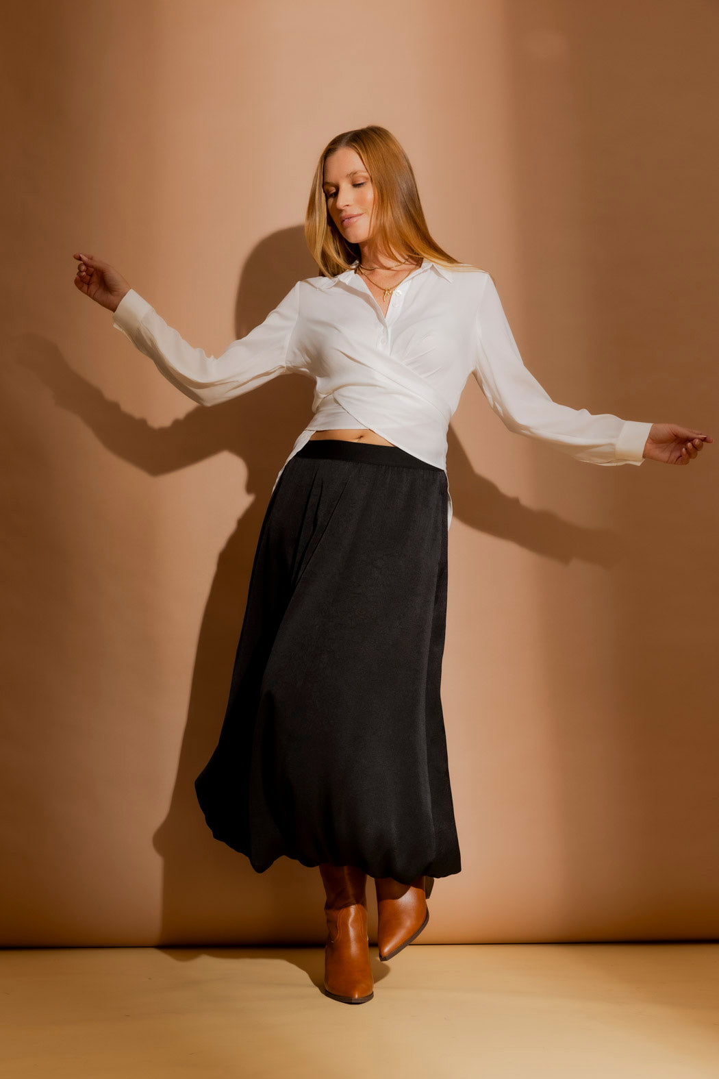 White Silky Button Charlie Shirt