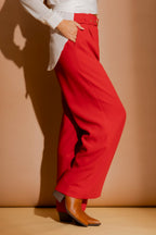 Red Euro Wide Leg Pant