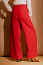 Red Euro Wide Leg Pant