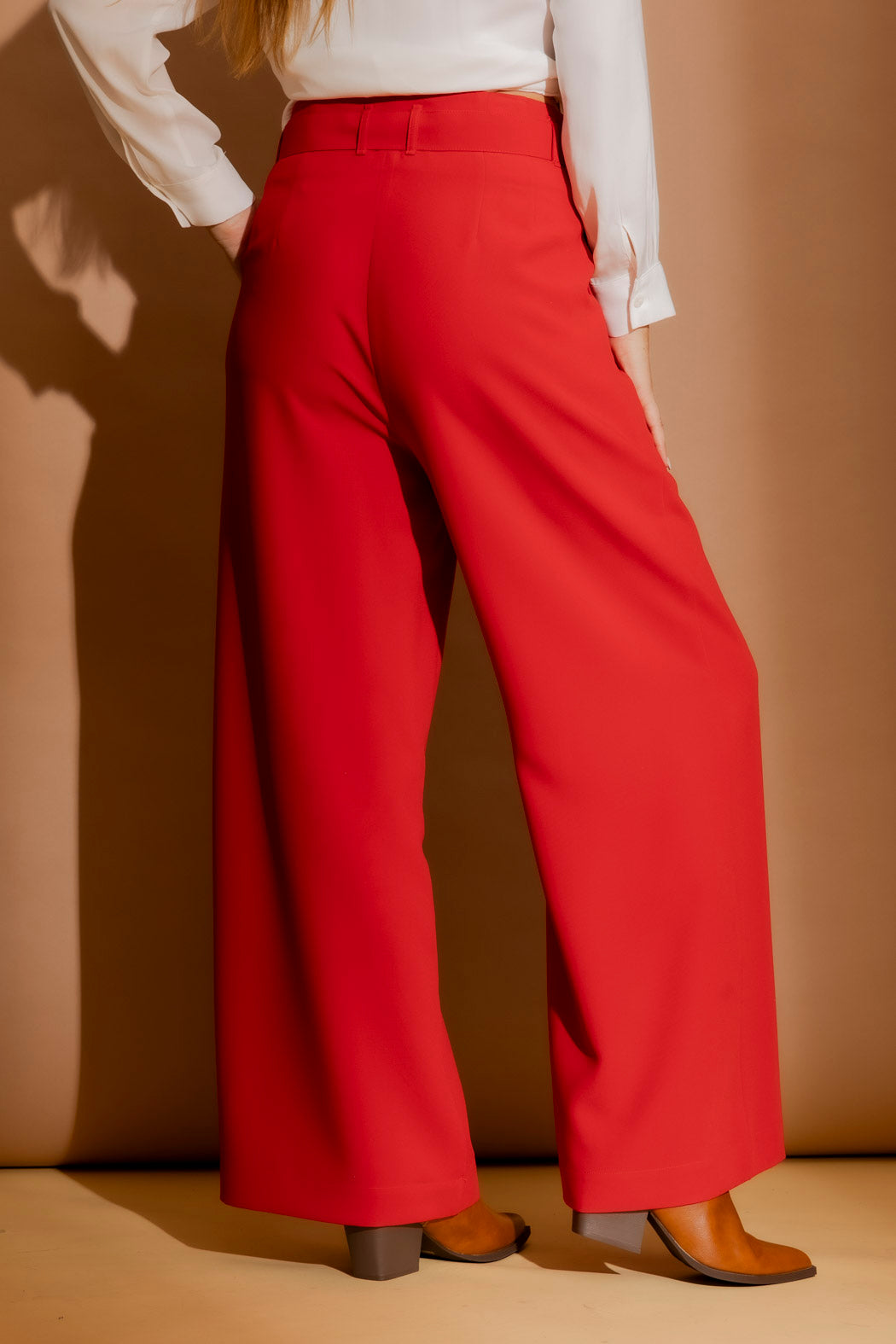 Red Euro Wide Leg Pant