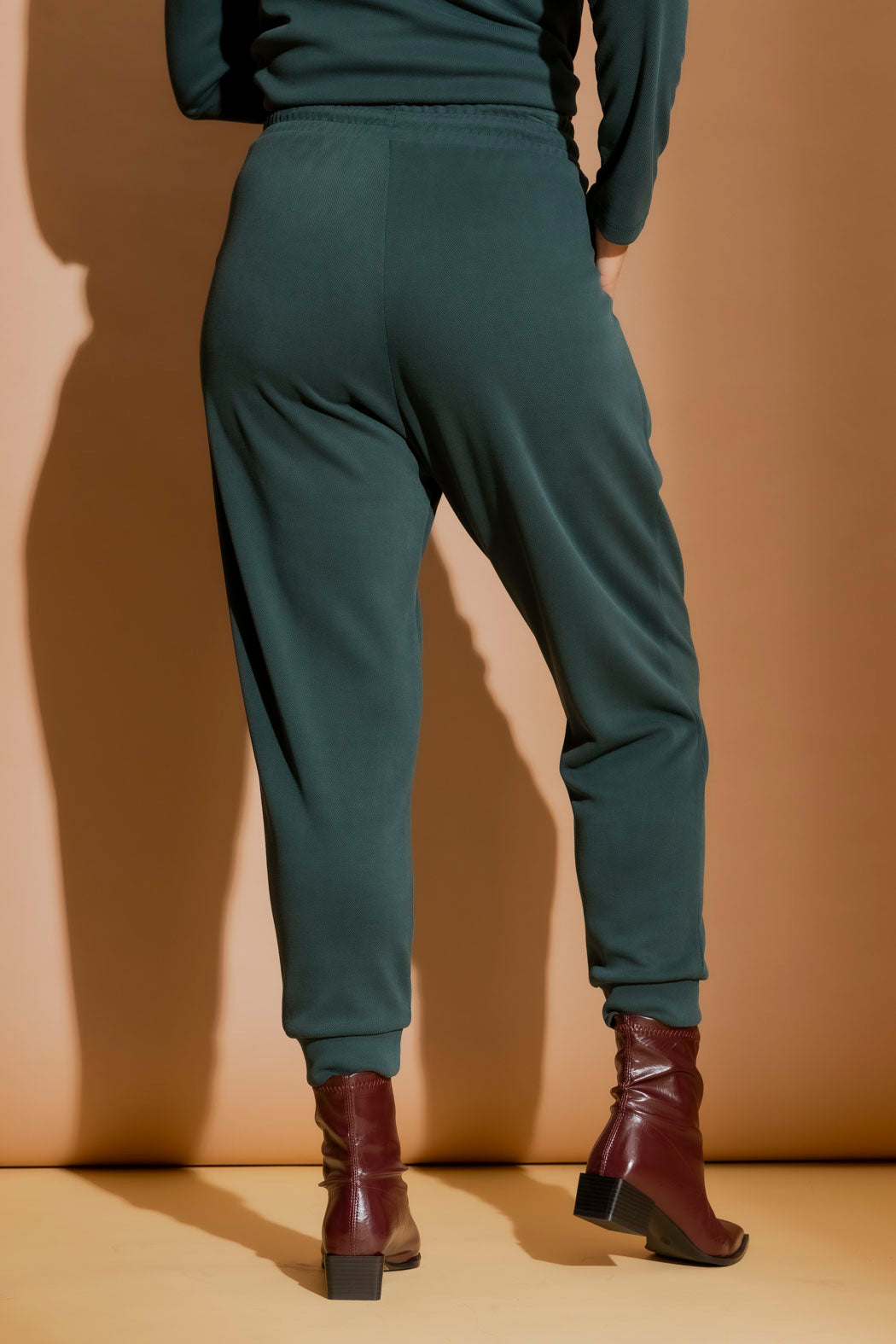 Teal Lux Knit Slouch Pant