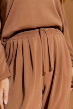 Caramel Lux Knit Slouch Pant