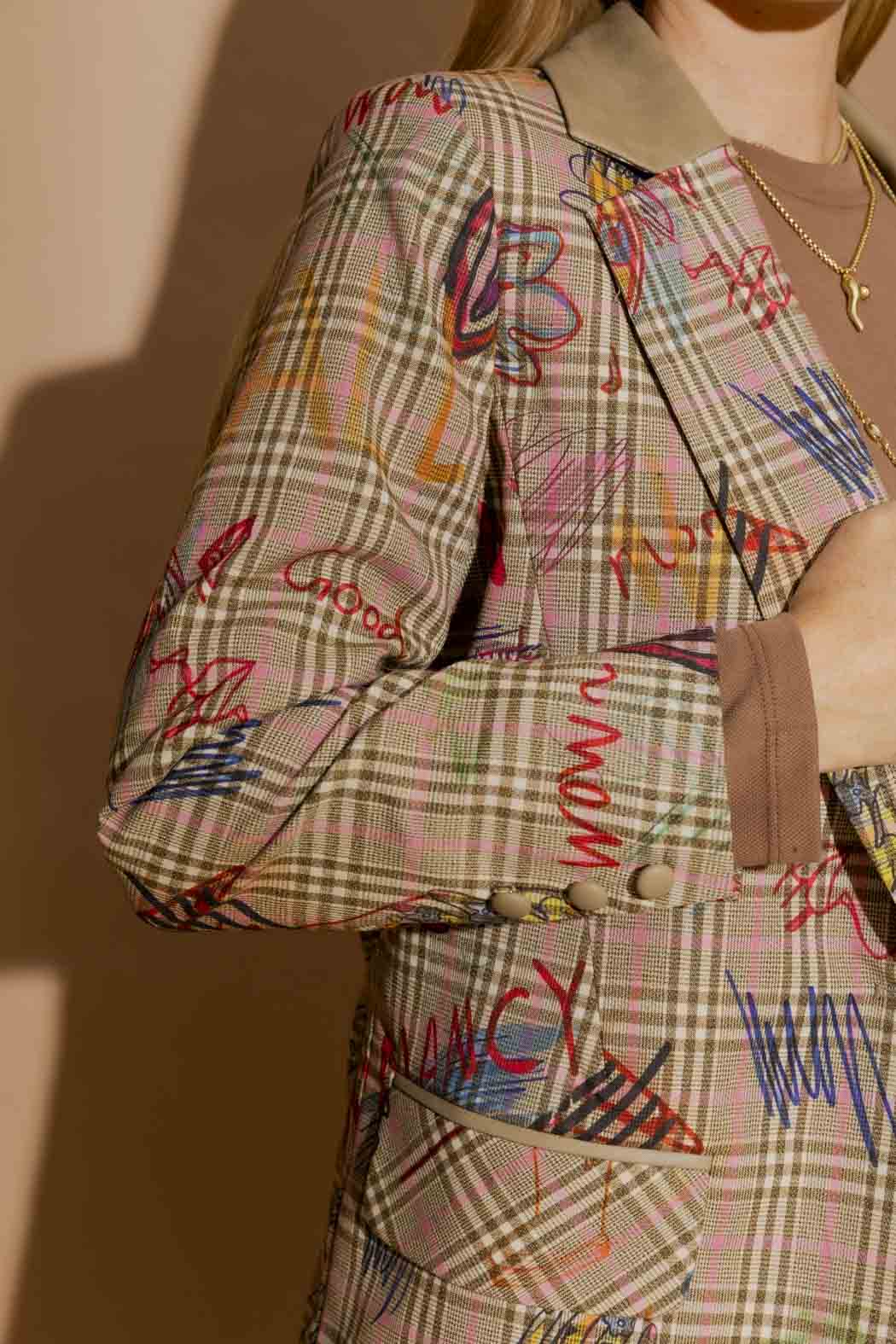 Taupe Sketch Boyfriend Blazer Taupe Sketch