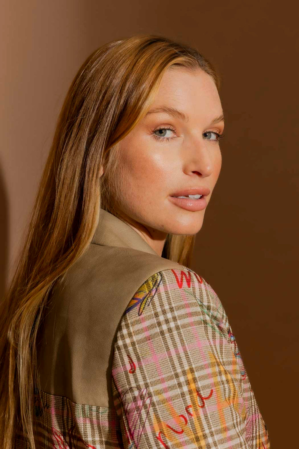 Taupe Sketch Boyfriend Blazer Taupe Sketch