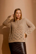 Taupe Cotton Diamond Knit Taupe S