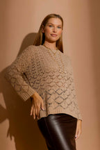 Taupe Cotton Diamond Knit Taupe S