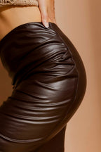 Coffee Croc Ruched Miracle Skirt