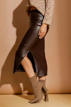 Coffee Croc Ruched Miracle Skirt