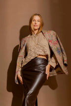 Taupe Cotton Diamond Knit Taupe S