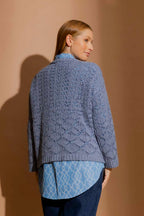 Blue Cotton Diamond Knit Blue S