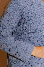 Blue Cotton Diamond Knit Blue S