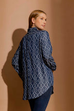 Dark Denim Embroidery Classic Shirt Dark Denim