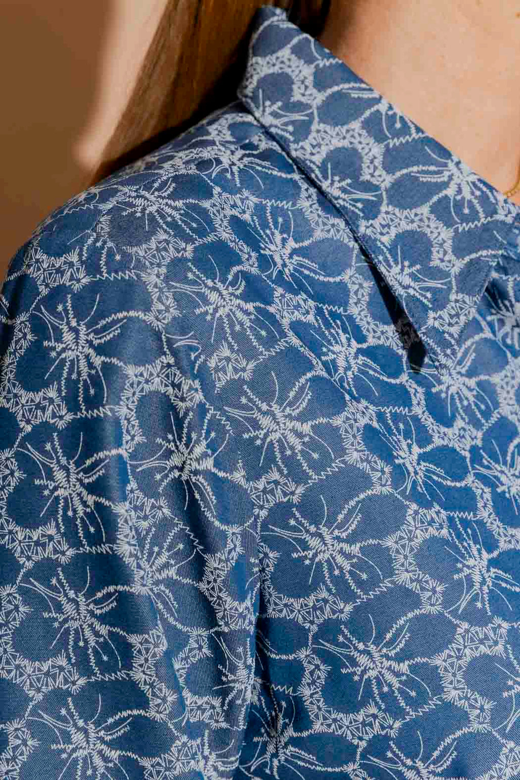 Mid Denim Embroidery Classic Shirt Mid Denim