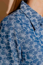 Mid Denim Embroidery Classic Shirt Mid Denim