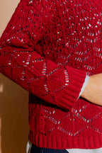 Red Cotton Diamond Knit Red S