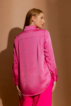 Pink Silky Brit Blogger Shirt