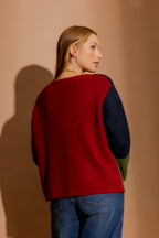 Burgundy Recycled Yarn Fluffy Cardigan Burgundy S