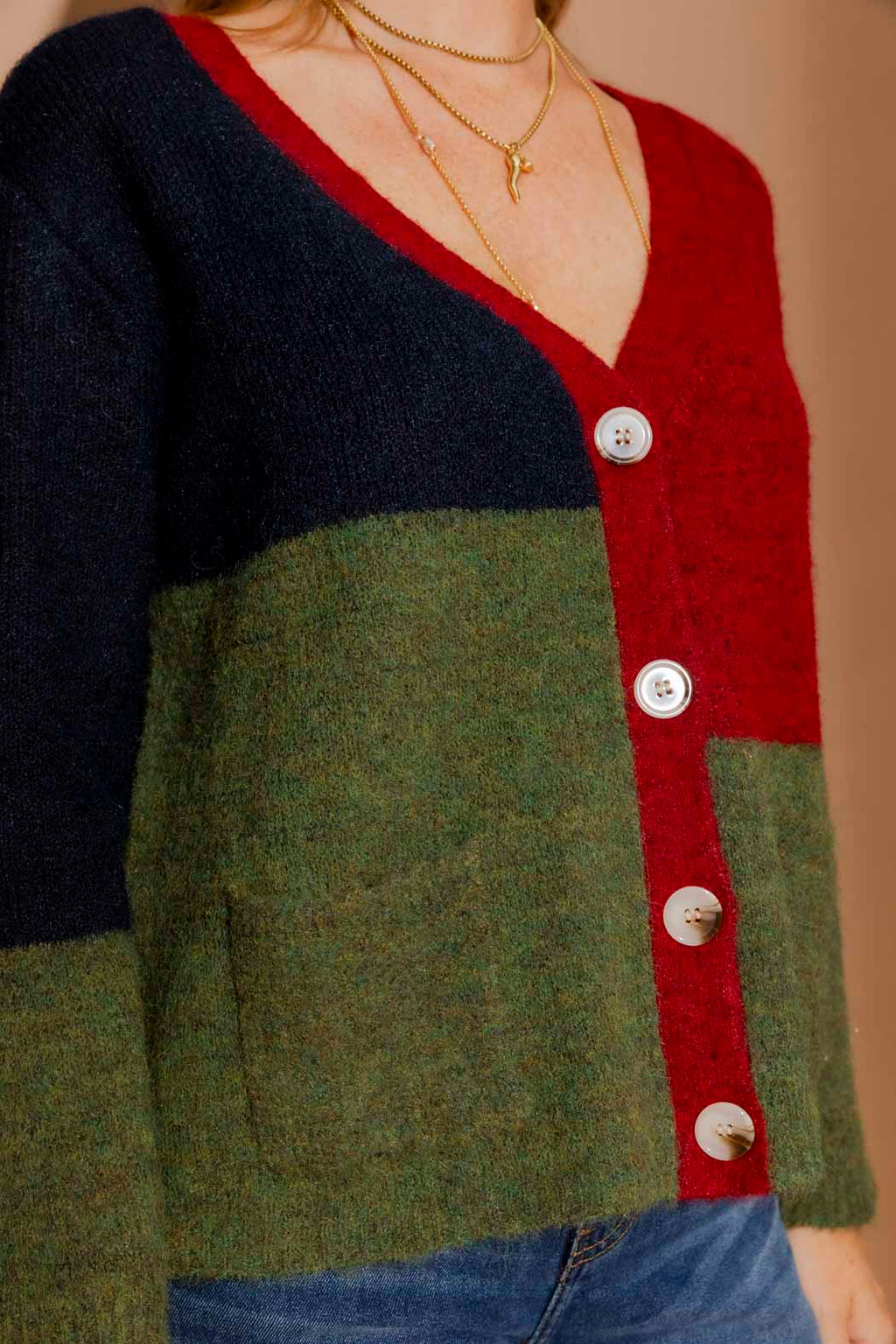 Burgundy Recycled Yarn Fluffy Cardigan Burgundy S