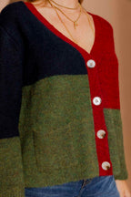 Burgundy Recycled Yarn Fluffy Cardigan Burgundy S